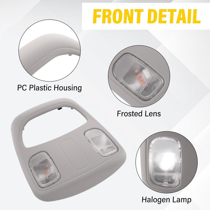 IFYKIM Overhead Console Dome Light LED Map Reading Light Lamp Assembly, Compatible with Dodge Ram 1500 2500 3500 4500 5500 Overhead Console 2002-2010 Replaces# 1DK78BD1AA 1DK78TL2AA 56049706AD/AF - Image 5